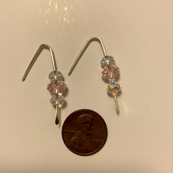 Swarovski Crystal and Sterling Silver Earrings - Picture 3 of 4